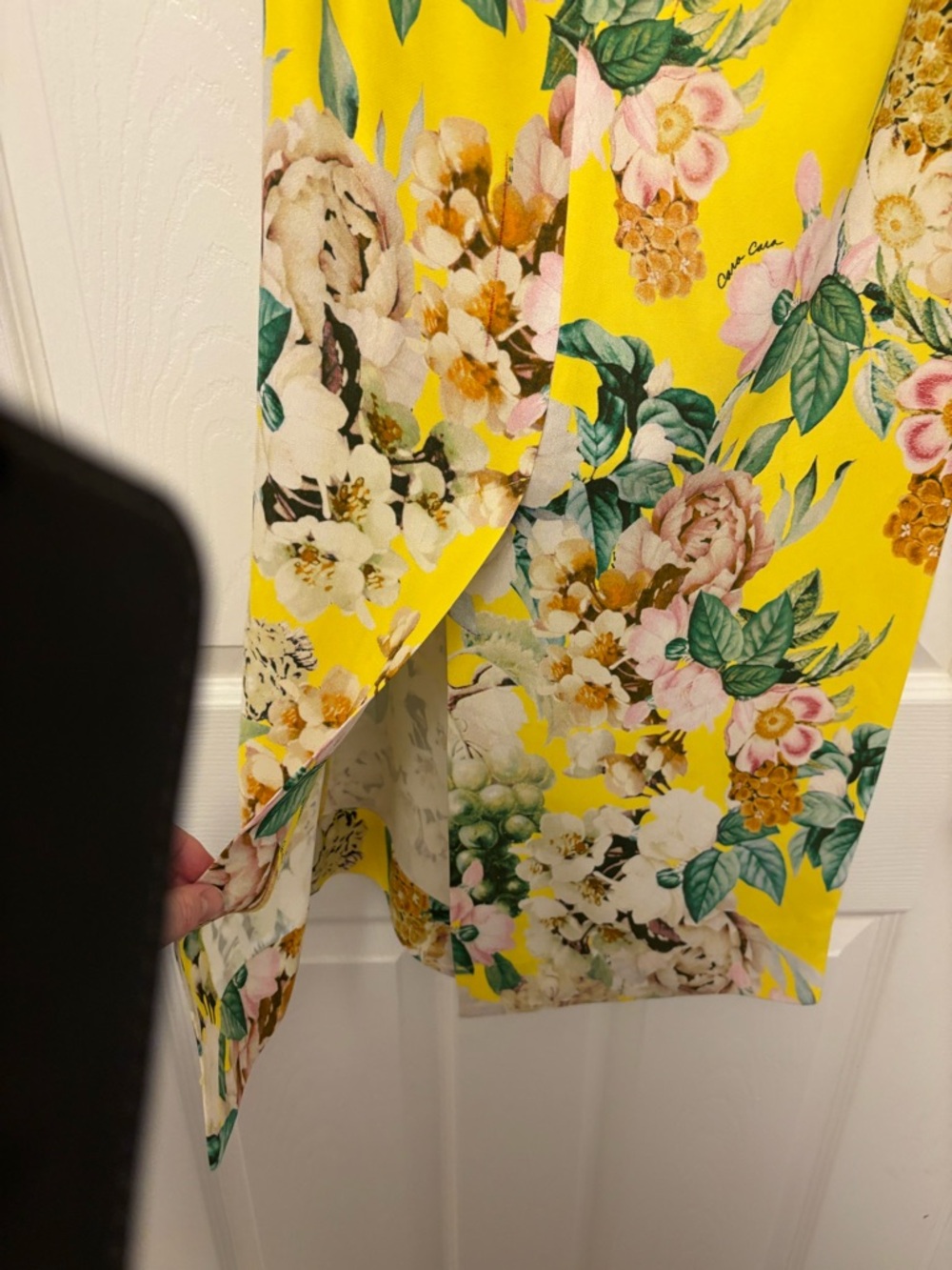 Cara Cara Floral Puff Sleeve Midi Dress Yellow Size 6 Cotton wedding guest - Picture 8 of 14